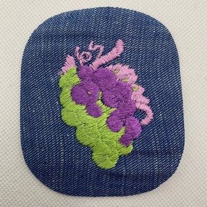 Vintage Patch Green Purple Grapes Iron-on Denim Wine 3x3.5”